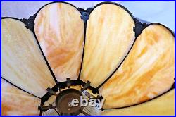 Tulip Lamp Shade Slag Glass Antique 8 Panel Hanging