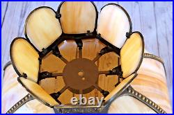 Tulip Lamp Shade Slag Glass Antique 8 Panel Hanging