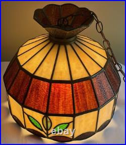 Underwriters Laboratories Stained Slag Glass Tiffany Style Hanging Leaf Lamp 16 Underwriters Laboratories Stained Slag Glass Tiffany Style Hanging Leaf Lamp 16
