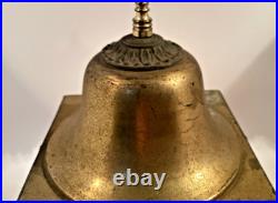 Unusual Antique Brass Boudoir Lamp White Slag Glass Shade PBL Co. #4910