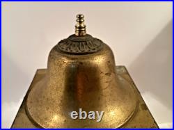 Unusual Antique Brass Boudoir Lamp White Slag Glass Shade PBL Co. #4910