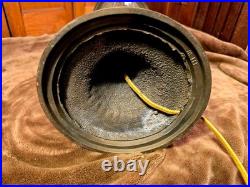 Unusual Antique Lamp With Hanging Slag Glass Asian Scenic Shade