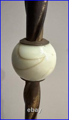 Uranium Akro Slag Floor Lamp Glowing Glass Ball Art Deco And Globe 58T Vintage