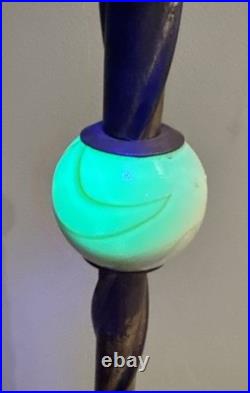 Uranium Akro Slag Floor Lamp Glowing Glass Ball Art Deco And Globe 58T Vintage
