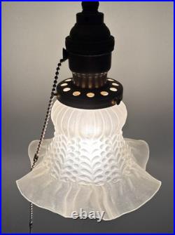 Uranium Akro Slag Floor Lamp Glowing Glass Ball Art Deco And Globe 58T Vintage