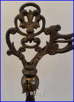 Uranium Akro Slag Floor Lamp Glowing Glass Ball Art Deco And Globe 58T Vintage