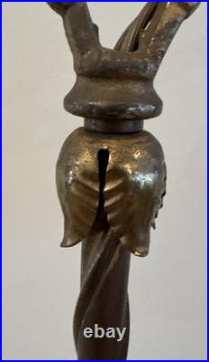 Uranium Akro Slag Floor Lamp Glowing Glass Ball Art Deco And Globe 58T Vintage