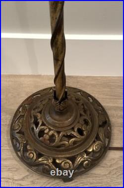 Uranium Akro Slag Floor Lamp Glowing Glass Ball Art Deco And Globe 58T Vintage