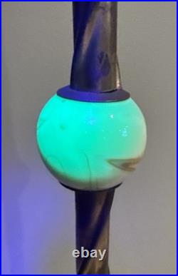 Uranium Akro Slag Floor Lamp Glowing Glass Ball Art Deco And Globe 58T Vintage