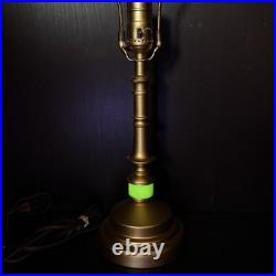 Uranium Glass Lamp Art Deco Style Houze Akro Agate Slag Glass Antique Vintage Uranium Glass Lamp Art Deco Style Houze Akro Agate Slag Glass Antique Vintage