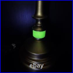 Uranium Glass Lamp Art Deco Style Houze Akro Agate Slag Glass Antique Vintage Uranium Glass Lamp Art Deco Style Houze Akro Agate Slag Glass Antique Vintage