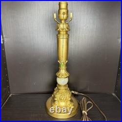 Uranium Glass Table Lamp Houze Akro Agate Slag Antique Vintage Art Deco Style