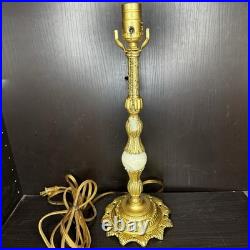 Uranium Glass Table Lamp Houze Akro Agate Slag Antique Vintage Art Deco Style