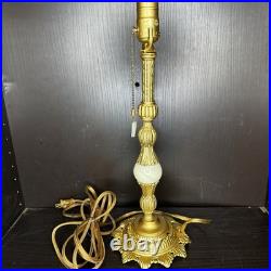 Uranium Glass Table Lamp Houze Akro Agate Slag Antique Vintage Art Deco Style