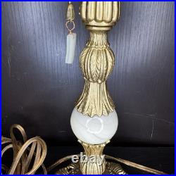 Uranium Glass Table Lamp Houze Akro Agate Slag Antique Vintage Art Deco Style