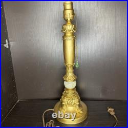 Uranium Glass Table Lamp Houze Akro Agate Slag Antique Vintage Art Deco Style