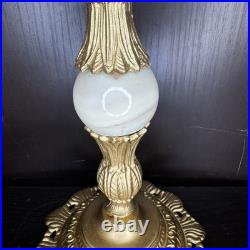 Uranium Glass Table Lamp Houze Akro Agate Slag Antique Vintage Art Deco Style