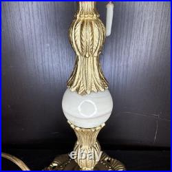 Uranium Glass Table Lamp Houze Akro Agate Slag Antique Vintage Art Deco Style