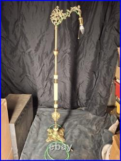 Uranium Slag Glass Bridge Arm Lioness Floor Lamp