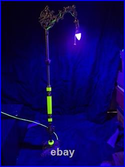 Uranium Slag Glass Bridge Arm Lioness Floor Lamp