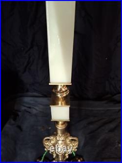 Uranium Slag Glass Bridge Arm Lioness Floor Lamp