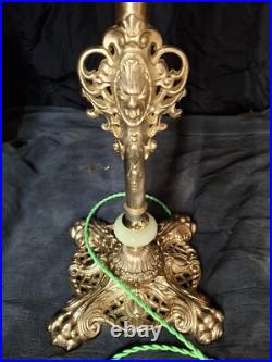 Uranium Slag Glass Bridge Arm Lioness Floor Lamp