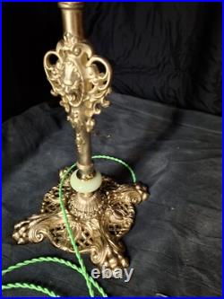 Uranium Slag Glass Bridge Arm Lioness Floor Lamp