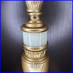 Uranium Slag Glass Bridge Arm Table Lamp Art Deco Vtg Antique Houze Akro Agate