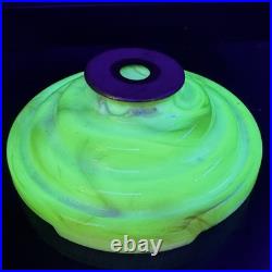 Uranium Slag Glass Houze/Vidrio 5.5 Inch Tiered Circle Base