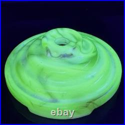 Uranium Slag Glass Houze/Vidrio 5.5 Inch Tiered Circle Base Uranium Slag Glass Houze/Vidrio 5.5 Inch Tiered Circle Base