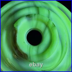 Uranium Slag Glass Houze/Vidrio 5.5 Inch Tiered Circle Base Uranium Slag Glass Houze/Vidrio 5.5 Inch Tiered Circle Base