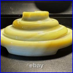 Uranium Slag Glass Houze/Vidrio 5.5 Inch Tiered Circle Base