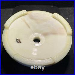 Uranium Slag Glass Houze/Vidrio 5.5 Inch Tiered Circle Base Uranium Slag Glass Houze/Vidrio 5.5 Inch Tiered Circle Base