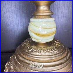 Uranium Slag Glass Lamp Houze Akro Agate Art Deco Antique Vintage
