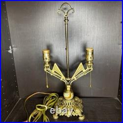 Uranium Slag Glass Lamp Restored Cast Iron Art Deco Antique Vtg Houze Akro Agate Uranium Slag Glass Lamp Restored Cast Iron Art Deco Antique Vtg Houze Akro Agate