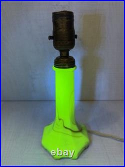 Uranium Vintage Houze X Art Deco Uranium Slag Glass Table Lamp