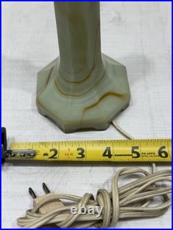 Uranium Vintage Houze X Art Deco Uranium Slag Glass Table Lamp