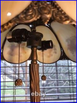 VERY Heavy 25 Slag Glass Fruit Design Vintage Table Lamp