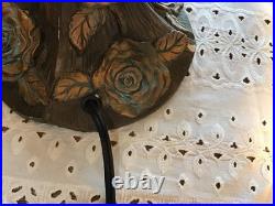 VERY Heavy 25 Slag Glass Fruit Design Vintage Table Lamp