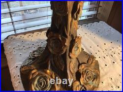 VERY Heavy 25 Slag Glass Fruit Design Vintage Table Lamp