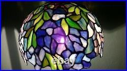 VINTAGE SLAG STAINED GLASS LAMP SHADE 10' TIFFANY STYLE Read Description