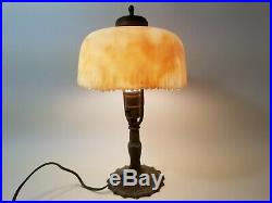 VINTAGE SMALL SLAG GLASS Table Desk Nightstand Lamp Weeping Willow 13.5 Tall