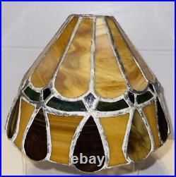 VTG Art Deco Style Stained Slag Glass Swag Lamp Shape 8 Wide 5 Tall