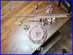 VTG Cast Iron Floor Lamp Comedy Mask Bridge Slag Ball Spacer #50 Art Deco Base