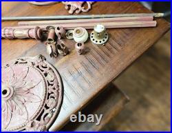 VTG Cast Iron Floor Lamp Comedy Mask Bridge Slag Ball Spacer #50 Art Deco Base