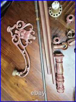 VTG Cast Iron Floor Lamp Comedy Mask Bridge Slag Ball Spacer #50 Art Deco Base