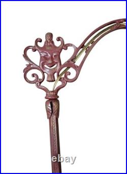 VTG Cast Iron Floor Lamp Comedy Mask Bridge Slag Ball Spacer #50 Art Deco Base