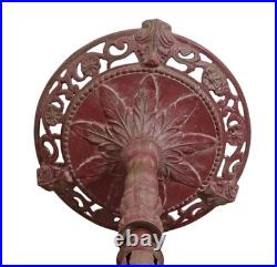 VTG Cast Iron Floor Lamp Comedy Mask Bridge Slag Ball Spacer #50 Art Deco Base