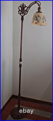 VTG Cast Iron Floor Lamp Comedy Mask Bridge Slag Ball Spacer #50 Art Deco Base