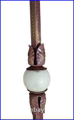 VTG Cast Iron Floor Lamp Comedy Mask Bridge Slag Ball Spacer #50 Art Deco Base